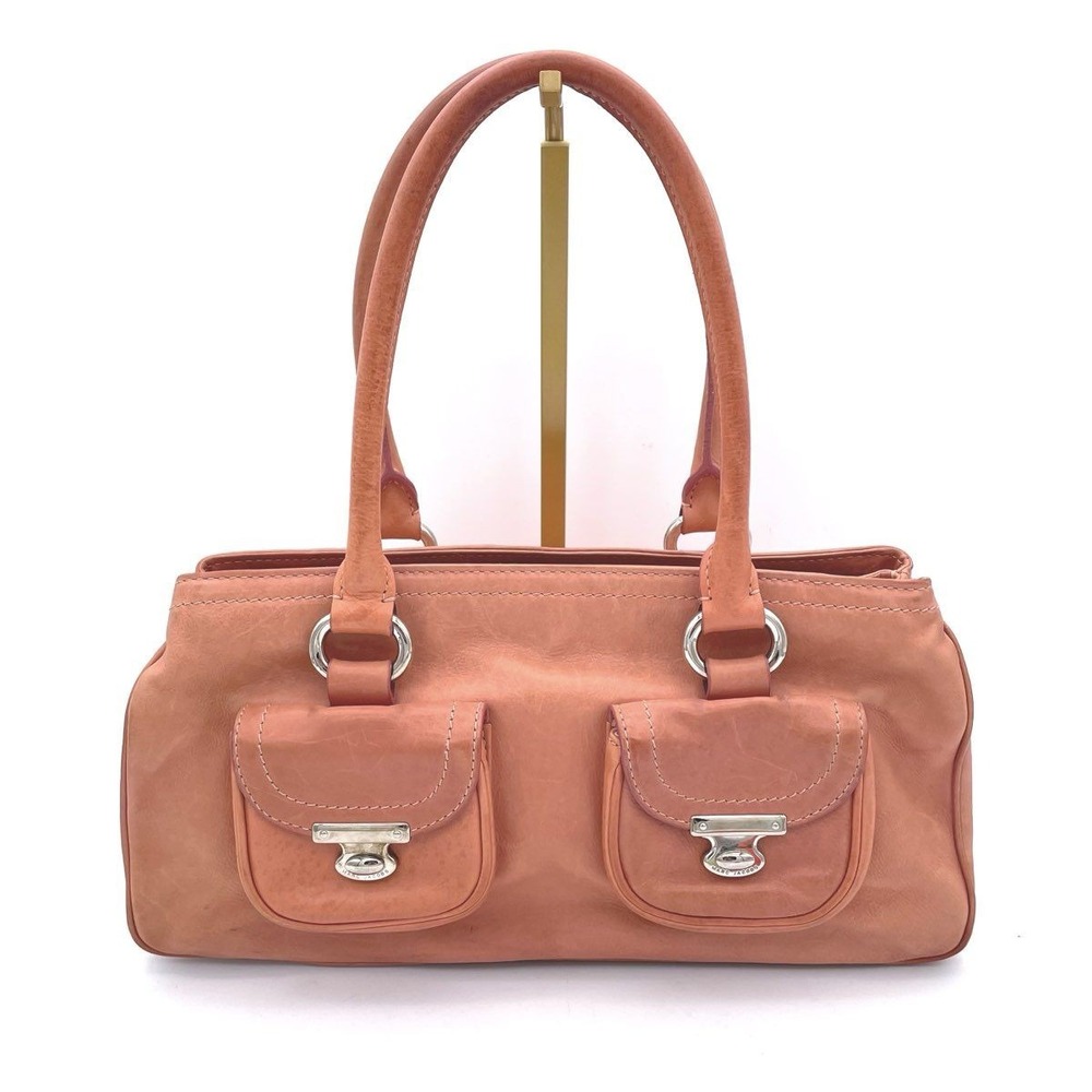 Vintage Y2K Marc Jacobs Women's Salmon Leather Top Handle Bag Pockets COA